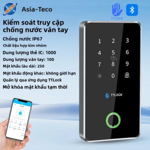 TTLOCK Bluetooth NFC RFID Bàn Phím Có Vân Tay G2 Wifi Hệ Thống Kiểm Soát Truy Cập Cổng Wifi Hợp Kim Kim Loại Hỗ Trợ Thẻ 1356 MHz