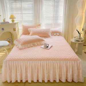 Princess Style Thickened Ice Silk Bed Sheet Set