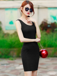 Áo Vest Dây Cotton Nguyên Chất Cho Nữ Váy Ôm Sát Váy Midi Mùa Thu Áo Lót Cotton Nguyên Chất Dài Vừa Phải Kiểu Dáng Chữ I