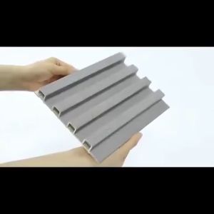 17mm WPC Wood Wallpanel Waterproof Grille Design Ecological Board Wavy Shape TV background Wall Panel 1/10pcs