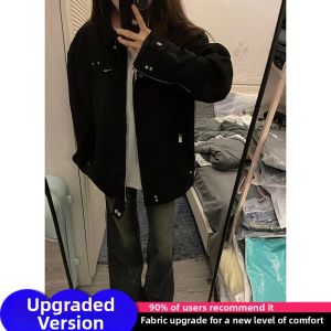 ZHUOCAN | Black Suede Velvet Short New Biker Work Jacket