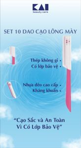 Dao Cạo Lông Mặt Lông Mày Kai Btm-10h ( 100743 - 1 Hộp 10 Cây )