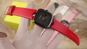 BOX EXCLUSIVE JAM TANGAN FOS FASHION WANITA / JAM TANGAN TALI KULIT CASE KOTAK DIAMETER 3.6CM