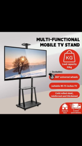 32-75 inci Universal TV Stand Portable Floor Model troli satu keping berputar rak rumah & pejabat banyak kurang