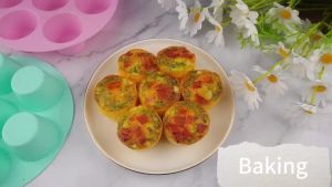 Khuôn Làm Bánh Trứng Silicon Chống Dính 7 Ngăn Khuôn Nướng Bánh Muffin Dùng Được Với Nồi Chiên Không Dầu Không Chứa BPA Thân Thiện Với Môi Trường