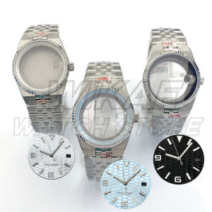 36mm40mm Land-Weller Nh35 Watch Case Sapphire Crystal Waterproof Silver Case With Chapter Ring And Dial Hand Set Fit NH35 Movet