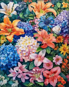 Kayou | DIY Digital Painting Paint By Numbers Vibrant Tropical Flowers Handpainted Painting Art Picture Artcraft on Canvas Unique Gift