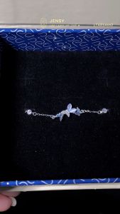 Lắc Tay Nữ Bạc S925 Cao Cấp JENSY Hình Bướm Đá Nhỏ "Carina" LTARS4662. Vòng Tay Bạc Nữ