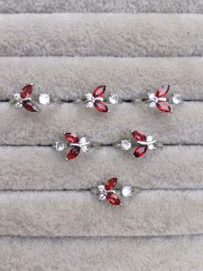 1 nhẫn nữ dập hiệu 925 đính đá garnet tự nhiên ổ nhẫn freesize