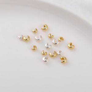 Handmade DIY Half Moon C Clasp Gold Plated Color Preservation Bead Positioning Bracelet Clasp Jewelry Material for Women