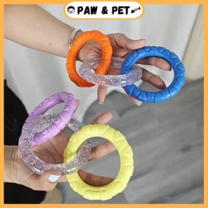 Dog Toy Three Rings Interactive Training Bite-Resistant Teeth Cleaning Molar Puzzle Pet Dog Training Toys
