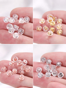 Classy Earplug Anti-Drop Gold Ear Studs Support Thin Needle Silicone Earplugs 18K Gold Stud Earrings Back Plug Gold-Plated Accessories