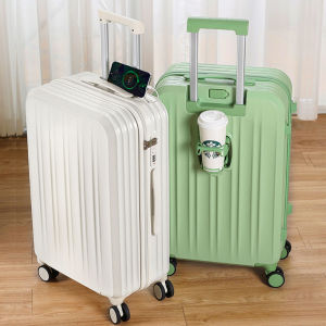 New 20"24"26"28 Inch Womens Multi functional Large Travel Suitcase With Silent Detachable Wheels USB Charging Port Trolley Rolling Luggage Carrier Bag Password Lock Baggage For Men Free Shipping