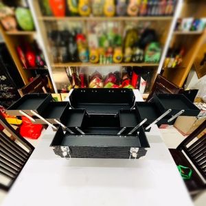 TẶNG PHẤN MẮT NHŨ HÀN QUỐC CAO CẤP - Thanh lý Cốp viền cao cấp 3 tầng 6 măm / Hộp trang điểm mỹ phẩm Hana đựng dụng cụ make up trang điểm nail mi có khóa size 40x21x26 cm