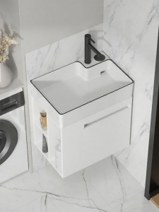 NIUNAISI | Compact Wooden Bathroom Cabinet 60cm
