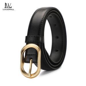 LouisWill Fashion Women Belts Retro Belt Elegant Slim Belt Soft PU Leather Belt Adjustable Girls Ladies Long Straps Waistbands Dress Coat Alloy Buckle Leisure Belt