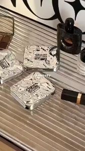 Cermin Rias Makeup Genggam Lipat 2 Sisi Portable Foldable Flip Hand Aesthetic Mirror with LED