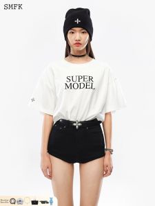 SMFK | Embroidered Letter Loose Cotton T-Shirt