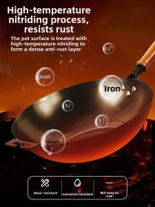 GUZHENJIANG | Non-Coated Smooth Iron Flat Frying Pan