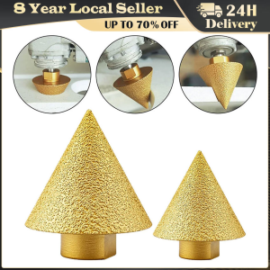 M10 Diamond Chamfer Bits 38mm/50mm Cone Carve Polishing Grinding Wheel for Porcelain Tiles Cutter Trimming Thread Diamond Beveling Chamfering Bit Hole Drill Reaming Cone Carve Polish Grinding Wheel for Porcelain Tiles Marble Diamond Beveling Chamfer Bit