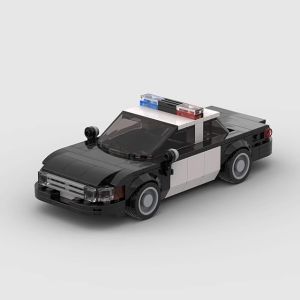 Ford Crown Police Car Model MOC Building Blocks Car Small Particle Educational Assembly Childrens Toy 8 Grid Seat Minifigures