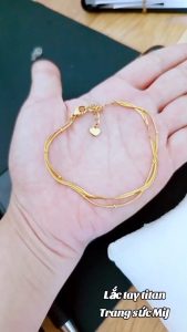 LẮC TAY NỮ TITAN DÂY MÌ ĐÔI MẢNH NHỎ XINH