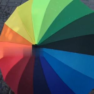 ONE-C1158 Payung 16 Jari Polos Buka Otomatis Gagang Lurus Payung Golf Payung Hujan / Payung Jumbo