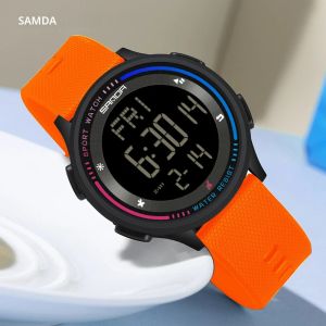 SANDA 6158 แฟชั่นกันน้ํากีฬาโหมดนาฬิกาข้อมือนาฬิกาจับเวลาเด็กเด็กการเคลื่อนไหวดิจิตอลนักเรียนวัยรุ่นนาฬิกานาฬิกา