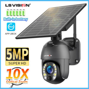 LS tầm nhìn 5MP wifi năng lượng mặt trời máy ảnh 10x quang zoon không dây đầy màu sắc nhìn trong đêm camera ptz ngoài trời không thấm nước con người phát hiện âm thanh hai chiều camera an ninh cctv