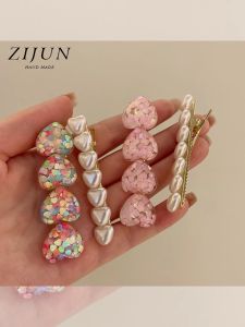 กิ๊บติดผม Sweet Heart Pearl จาก Purple County Duo Pack คลิปด้านข้างสําหรับผู้หญิงที่มีหน้าม้าสีสันสดใสและเครื่องประดับผม