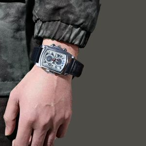 2025 New Sports Square Watch For Men Top Luxury Business Waterproof Leather Strap Quartz Watch Man Daily Waterproof