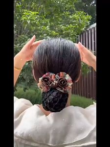 Chụp Búi Kẹp Lưới Búi Tóc Hình Hoa Phụ Kiện Tóc Trung Niên TocBongBenh