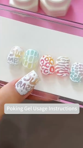 8 Colors Poking Nail Gel 5ml Highly Saturated Nail Polish Glue for Create Textured Patterns DIY Manicure Tools