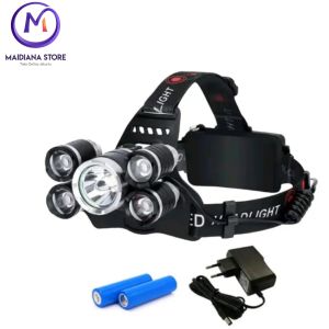 HIGH POWER HEADLAMP CREE XM-L T6 5 LED SENTER & SENTER KEPALA LED CREE 5MATA SUPER TERANG 16000LUMEN