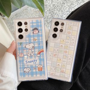 Cartoon Lovely Snoopy PomPomPurin Mobile Phone Case For Samsung S25 Ultra S24 Ultra S22 S23 Ultra Shockproof Phone Back Cover for Samsung S25 Plus S24 Plus S22 S23 Plus Back Shell 