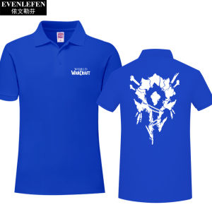 World of Warcraft Game for Tribal League Polo Shirt Men and Women Flip Lead Short Sleeve T-shirt Collared Half Sleeve T-shirt