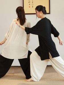 Trang Phục Thái Cực Quyền Vải Lanh Võ Đang Trang Phục Đạo Sĩ Mùa Hè Cho Nữ Trang Phục Biểu Diễn Võ Thuật Mẫu Mỏng Trang Phục Luyện Công Thái Cực Quyền Yoga Cho Nam