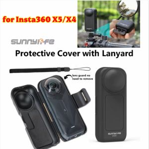 Sunnylife For Insta360 X5/X4 Hard Protective Case Camera Lens Screen Protector Anti-fall Flip Cover Scratch-resistant For Insta 360 X4