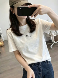 JIAOZAO | Áo Thun Cotton Trắng Ôm Body Dành Cho Mùa Hè