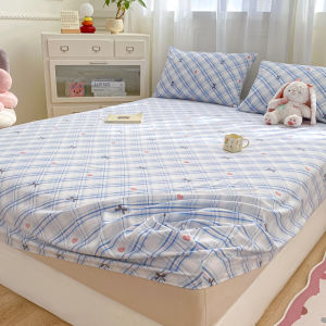 Dansunreve 2025 Fittedsheet Korea Style Plaid Elastic Washable Bed Sheet Single/Queen/King/Super King Bedsheet Garterized