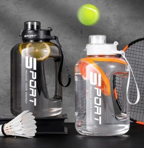Ready Stock -1.7L / 2.5L Large Capacity Sport Water Bottle Large Water Bottle With Strap Portable Plastic School BPA Free with straw ✅✅✅✅✅✅**** PRINTING CUSTOM LOGO AVAILABLE *****✅✅✅✅✅✅