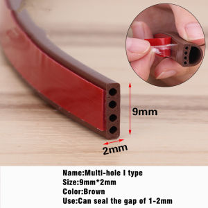 New 6M Silicone Rubber Weather Strip I/E/D Type Seal Strip for Doors Windows Self Adhesive Anti Collision Soundproof Waterproof