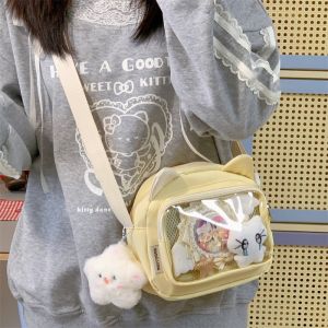 Yamy Brand Transparent Shoulder Bag Womens New Style Korean Japanese Design Student Crossbody Bag Casual Pure Color Bag