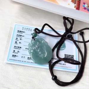 TIMESWIND Original A-Type Jade Natural Water Absorbing Dragon Pendant Women Men Wealth Necklace for Gift with Certificate