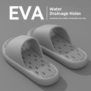 MONLEYTA | Mens Bathroom Leaking Slippers Indoor Bath Anti-slip Massage EVA Odor Resistant Summer Flat Heel Casual Slippers