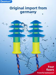 MONLEYTA | Waterproof Swimming Earplugs With Lanyard For Bathing Mens Style Deomun Adult And Child Anti-Loss Earbuds German Brand