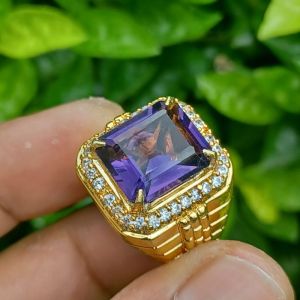 CINCIN BATU KECUBUNG CUTTING AMESTHYSE  NATURAL TOP KRISTAL