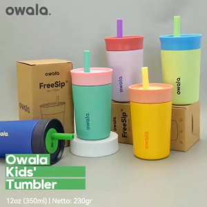 【100%Authentic】Owala kids 12oz water bottle tumbler Insulated Stainless Steel Tumbler With Flexible