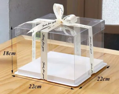 Hộp Mica Trong Đế Trắng Đựng Bánh Sinh Nhật Quà Tặng Quà Lưu Niệm