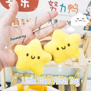 E.B. Little Stars Plush Toy Creative Keychain Cute Girl Squeaking Car Keys Doll